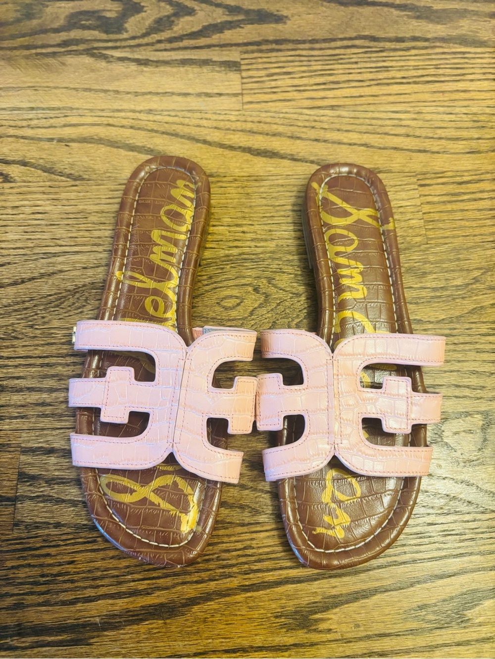 Sam Edelman Women’s Pink Croc Bay Slide Sandals - 8